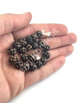 El Yapımı Mala Boncuk Yuvarlak Kahverengi 10x8 mm