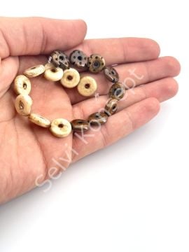 El Yapımı Mala Boncuk Yassı 12x4 mm