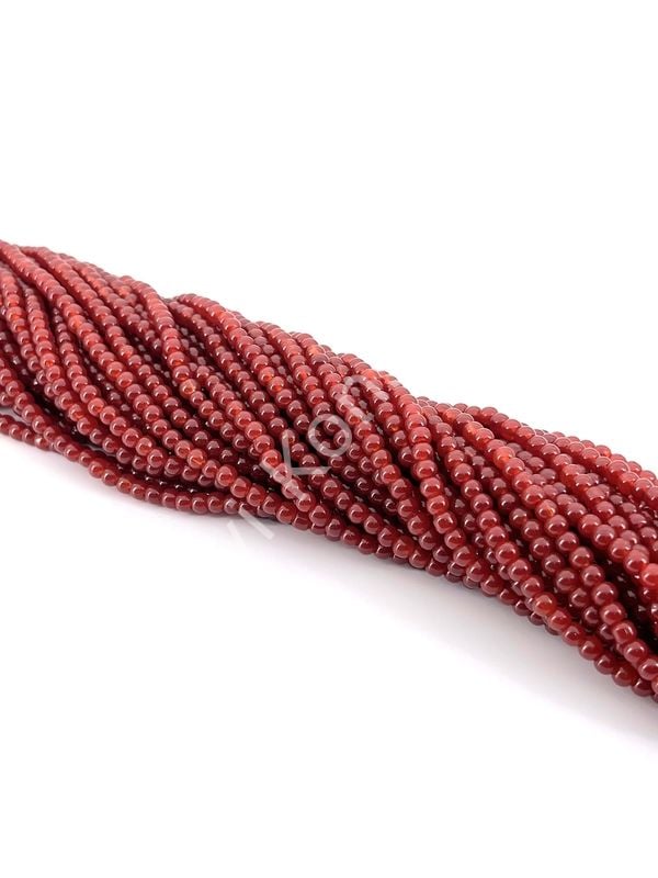 Kahverengi Boyama Dizi Cam Boncuk 4 mm 10 Dizi