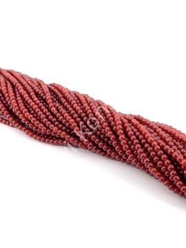 Kahverengi Boyama Dizi Cam Boncuk 4 mm 10 Dizi