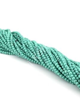 Turkuaz Boyama Dizi Cam Boncuk 4 mm 10 Dizi