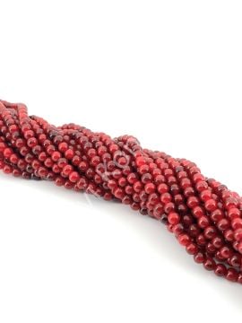 Kırmızı Boyama Dizi Cam Boncuk 6 mm 10 Dizi