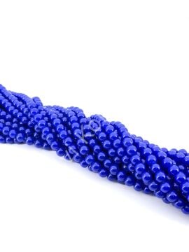 Lacivert Boyama Dizi Cam Boncuk 8 mm 10 Dizi