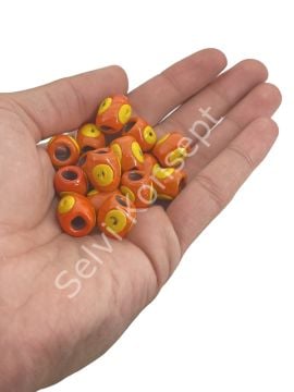 Sarı Gözlü Turuncu Karagöz Cam Boncuk 30 Adet