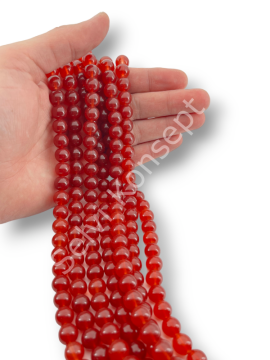 Kahverengi Boyama Dizi Cam Boncuk 10 mm 10 Dizi