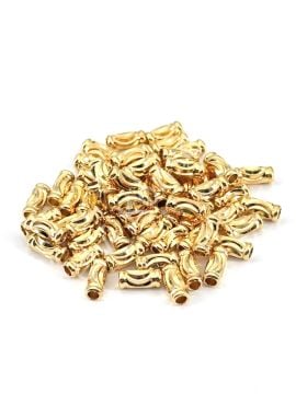 Pirinç Üzeri Altın Kaplama Silindir Dorika Boncuk 3x7 mm 10 Gr