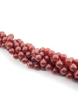 Kahverengi Boyama Dizi Cam Boncuk 14 mm 13 Dizi