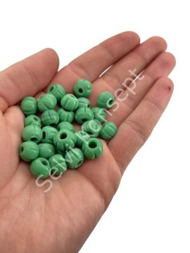 Parlak Makarna Cam Boncuk Mint Yeşil Küçük Boy 20 Adet