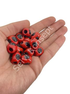Siyah Gözlü Kırmızı Karagöz Cam Boncuk