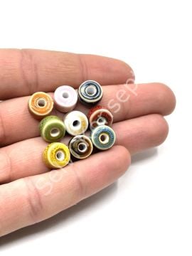 Otantik Seramik Boncuk Silindir 10 mm