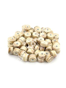 Otantik Seramik Boncuk Silindir 10 mm Krem