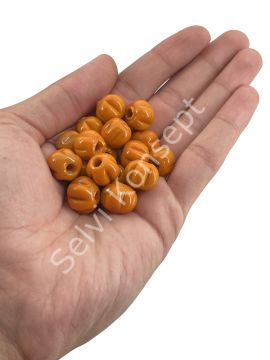 Hardal Makarna Cam Boncuk 10 Adet