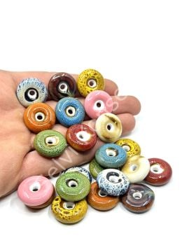 Otantik Seramik Boncuk Disk Rondela 20 mm