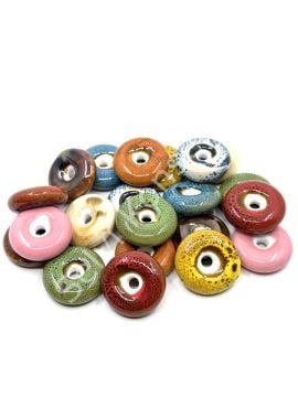Otantik Seramik Boncuk Disk Rondela 20 mm