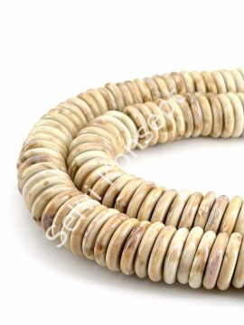 Otantik Seramik Boncuk Disk Rondela 20 mm Krem