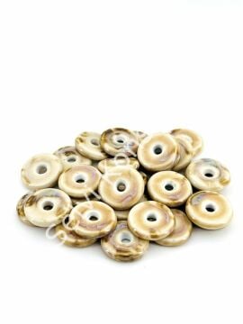 Otantik Seramik Boncuk Disk Rondela 20 mm Krem