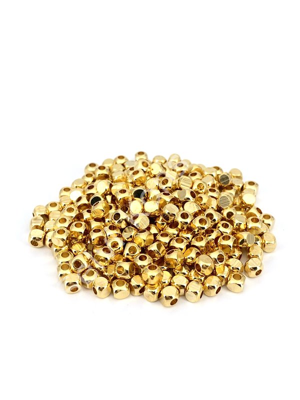 Pirinç Üzeri Altın Kaplama İri Küp 4 mm 5 gr