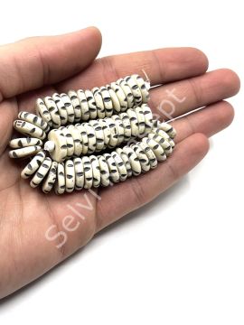 El Yapımı Zikzak Mat Rondela Dizi Tibet Boncuk 14x4 mm