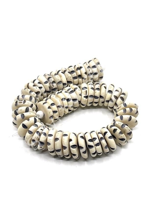 El Yapımı Zikzak Mat Rondela Dizi Tibet Boncuk 14x4 mm