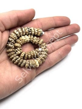 El Yapımı Zikzak Kahverengi Rondela Dizi Tibet Boncuk 10x4 mm