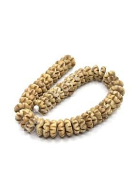 El Yapımı Zikzak Kahverengi Rondela Dizi Tibet Boncuk 13x5 mm