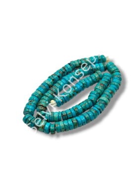El Yapımı Rondela Dizi Tibet Boncuk Turkuaz 8x3 mm