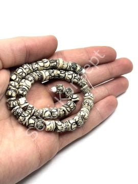 El Yapımı Etnik Desenli Rondela Dizi Tibet Boncuk 8x5 mm