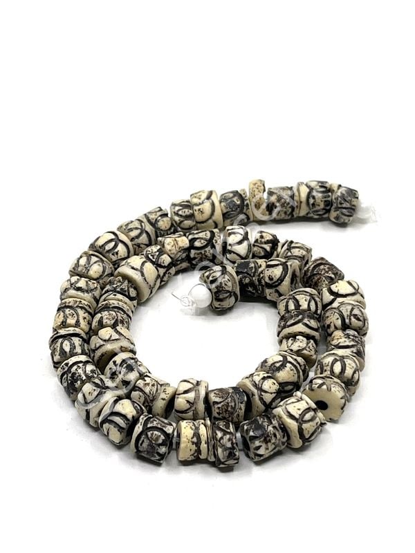 El Yapımı Etnik Desenli Rondela Dizi Tibet Boncuk 8x5 mm