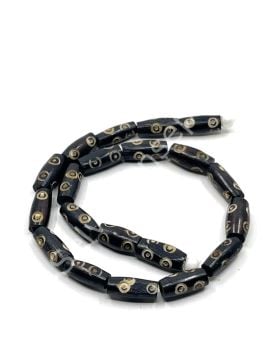 El Yapımı Etnik Desenli Dizi Tibet Boncuk 5x12 mm