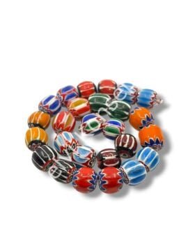 El Yapımı Afrika Chevron Dizi Cam Boncuk Karışık Dizi 12-13 mm
