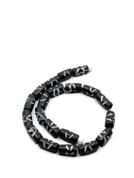 El Yapımı Etnik Desenli Oval Dizi Tibet Boncuk 5x10 mm
