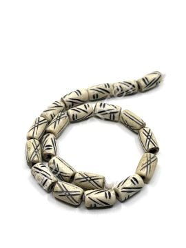 El Yapımı Etnik Desenli Dizi Tibet Boncuk 7x12mm