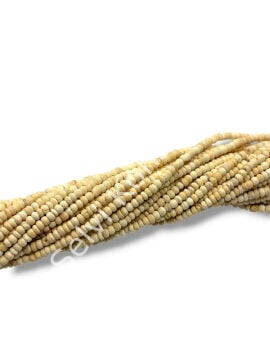 Hindistan Cevizi Kabuğu (Coconut) Ahşap Dizi Boncuk Krem 3-4 mm