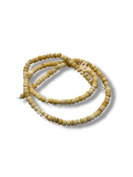 Hindistan Cevizi Kabuğu (Coconut) Ahşap Dizi Boncuk Krem 3-4 mm