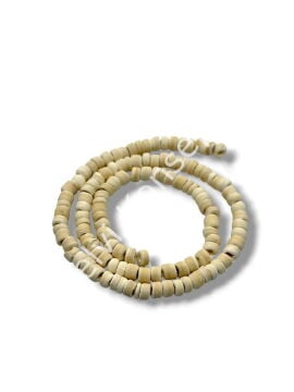 Hindistan Cevizi Kabuğu (Coconut) Ahşap Dizi Boncuk Krem 5-6 mm