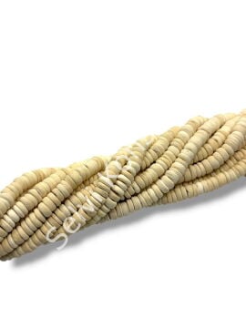 Hindistan Cevizi Kabuğu (Coconut) Ahşap Dizi Boncuk Krem 8 mm