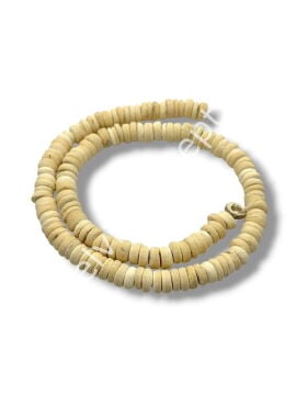 Hindistan Cevizi Kabuğu (Coconut) Ahşap Dizi Boncuk Krem 8 mm