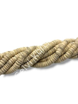 Hindistan Cevizi Kabuğu (Coconut) Ahşap Dizi Boncuk Krem 10 mm