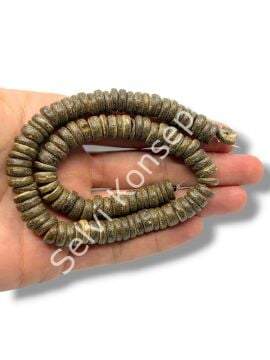 Hindistan Cevizi Kabuğu (Coconut) Ahşap Dizi Boncuk Koyu Kahverengi 10 mm