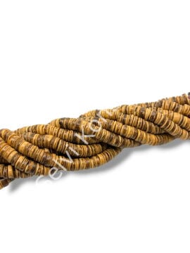 Hindistan Cevizi Kabuğu (Coconut) Ahşap Dizi Boncuk Açık Kahverengi 10 mm