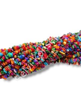 Karışık Renkli Kırık Doğal Sedef Taşı Dizi 6-8 mm 80 cm
