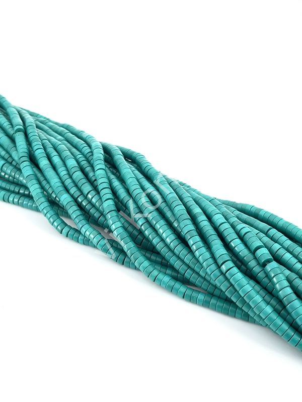 Doğal Silindir Turkuaz Dizi 6x3 mm