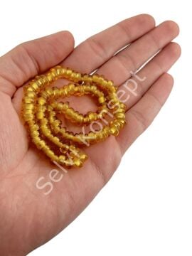 Rondela Dizi Cam Boncuk Bal Rengi 7,5x3,5 mm