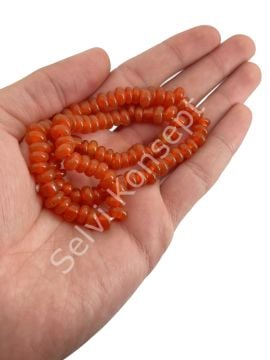 Rondela Dizi Cam Boncuk Turuncu 7,5x3,5 mm