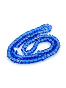 Silindir Dizi Cam Boncuk Çanak Mavi 7x5 mm