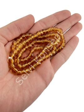 Silindir Dizi Cam Boncuk Bal Rengi 7x5 mm