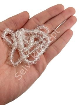 Silindir Dizi Cam Boncuk Şeffaf  7x5 mm