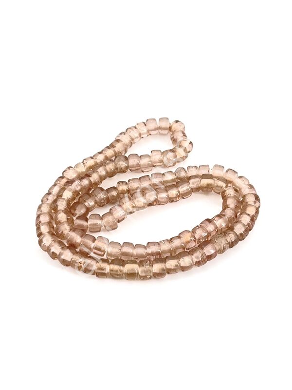 Silindir Dizi Cam Boncuk Şeffaf Fildişi  7x5 mm