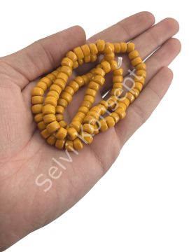 Silindir Dizi Cam Boncuk Hardal  7x5 mm