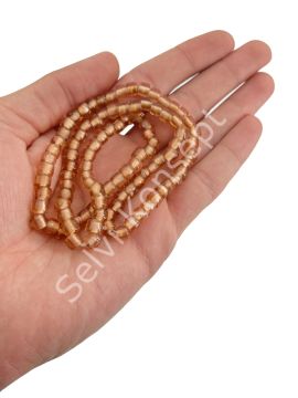 Silindir Dizi Cam Boncuk Fildişi 7x5 mm